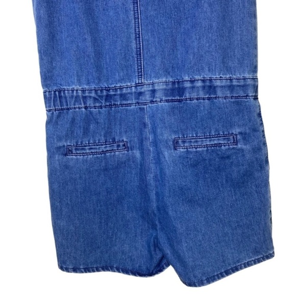 NWT 7 For All Mankind Girl Sleeveless Denim Romper Button Front Medium Wash Sz L - Picture 6 of 13